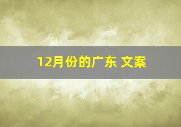 12月份的广东 文案